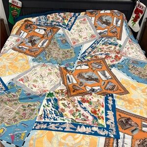 Colorful Map-Themed scarves inspired Quilt